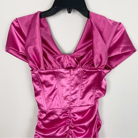 Superdown Aurora Corset Mini Dress in Magenta Size XXS - Picture 7 of 11